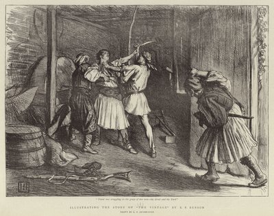Ilustrando la historia de La Vendimia por E. F. Benson de George Percy Jacomb Hood